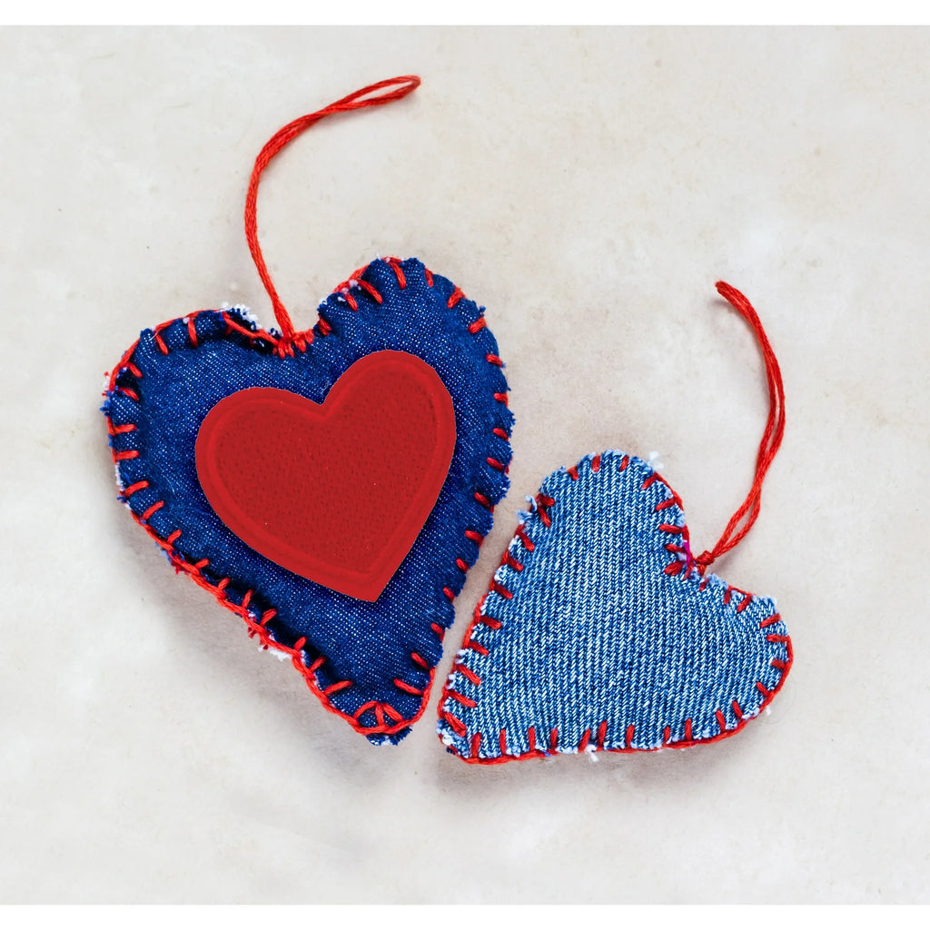 (3 pack) Gwen Studios Embroidered Red Heart Iron-on Patch Appliques, 1.45" x 1.4", 2CT