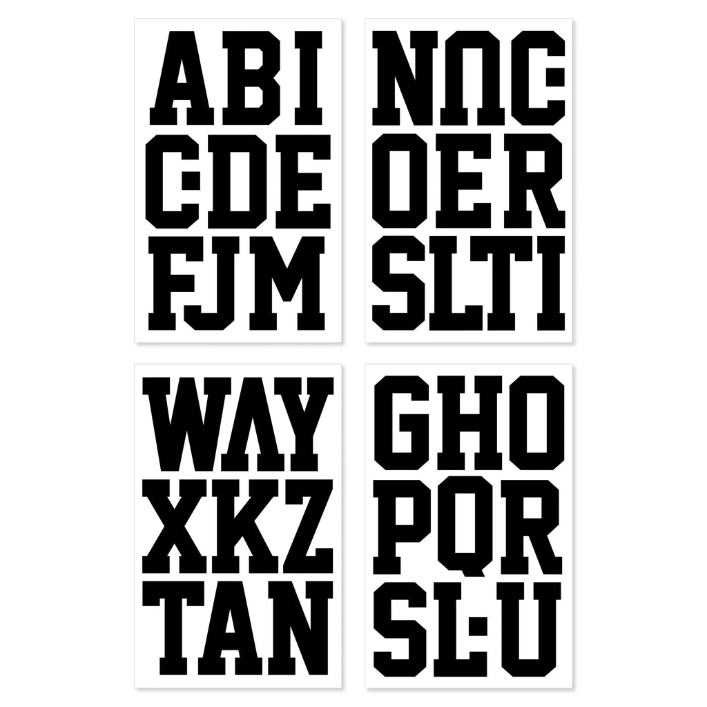 Hello Hobby 3 inch Polyvinyl Sport Iron-on Letters, Black, 4 Sheets 2 pack
