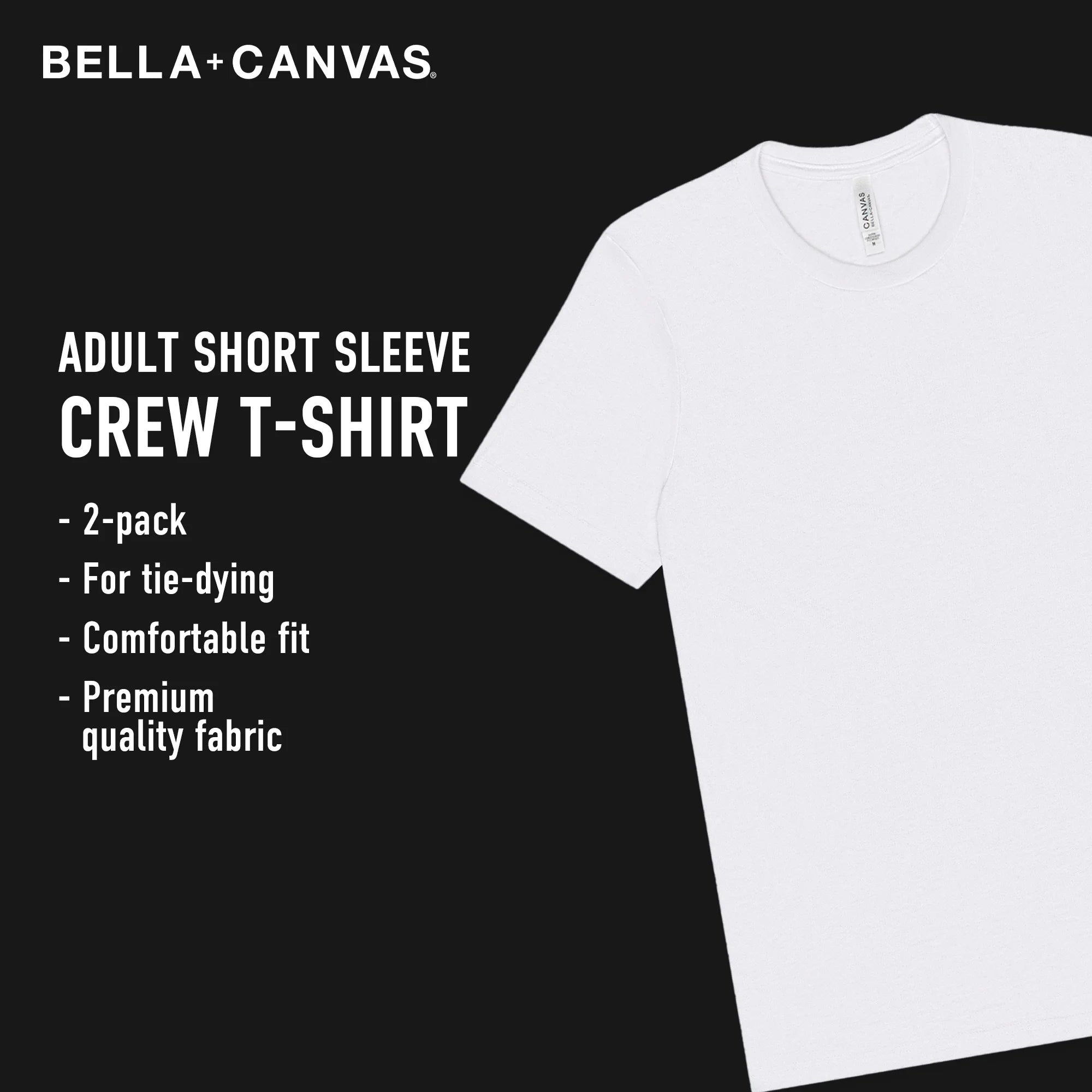 Adult Unisex Short Sleeve Crew T-Shirt  White