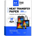 Printers Jack Heat Transfer Paper Compatible 8.3 inches, Dark Coloured, 1 Layer, 20 Sheets