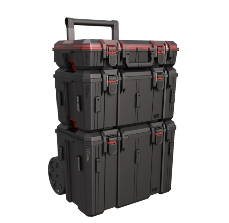 Hyper Tough Hyper Stack Heavy Duty 3 Piece Modular Rolling Toolbox System, Black