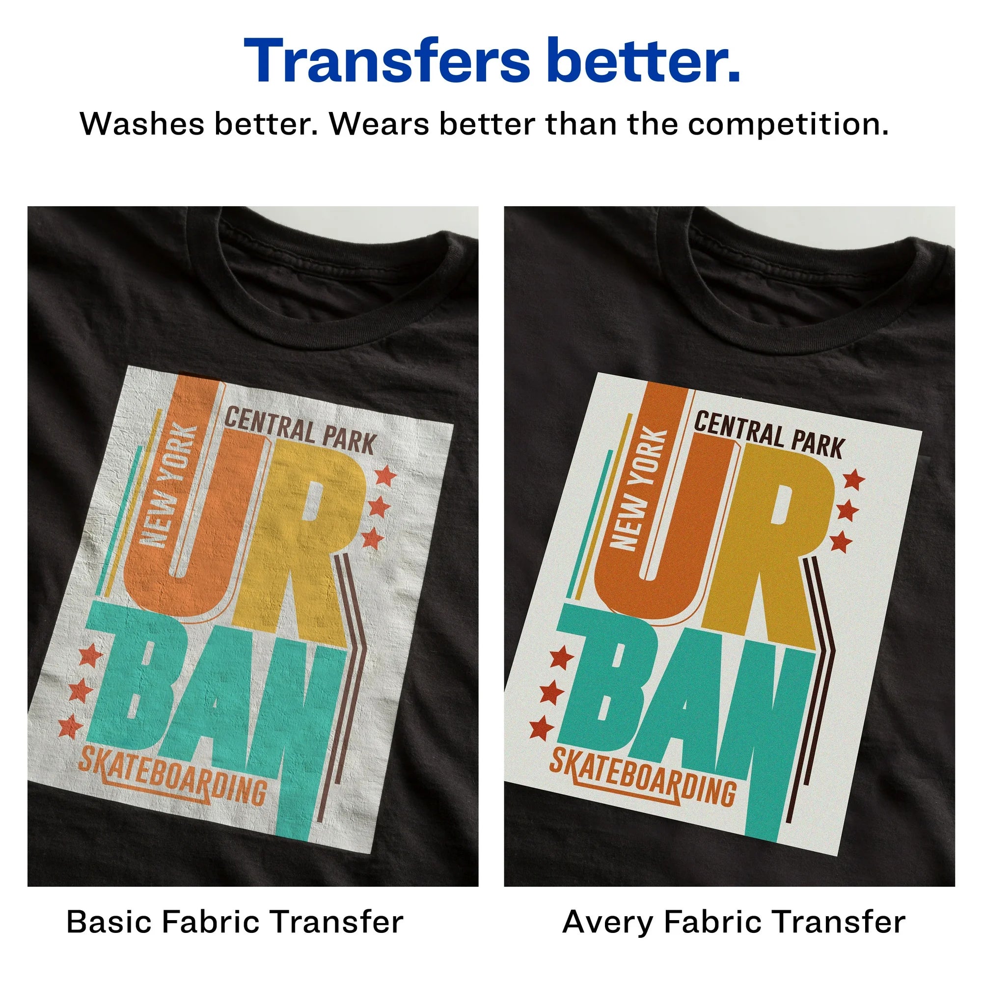 Avery DIY Fabric Transfers 1/2" x 11", Paper, Inkjet, Iron-on, 4 Blank Sheets (3 pack)