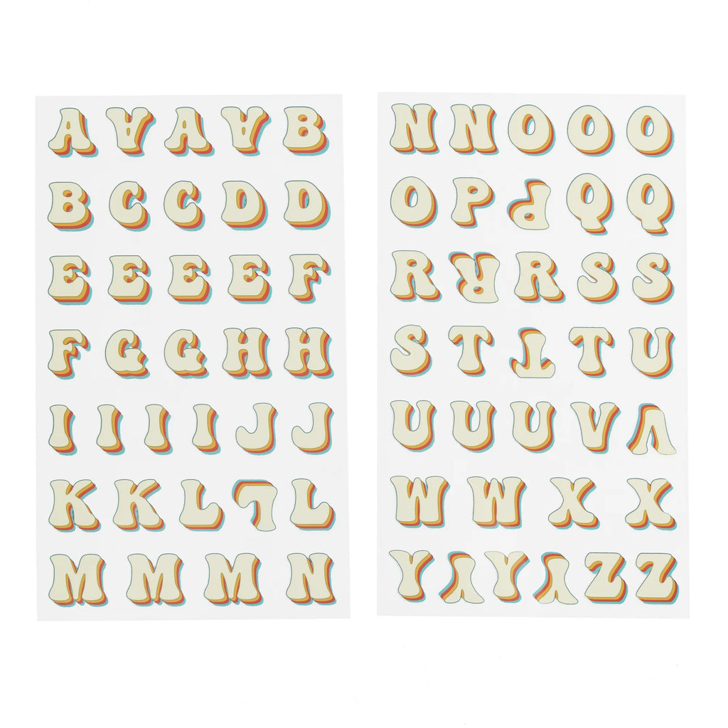 (3 pack) Hello Hobby Iron-on Alphabet Sewing Patches & Appliques, Groovy