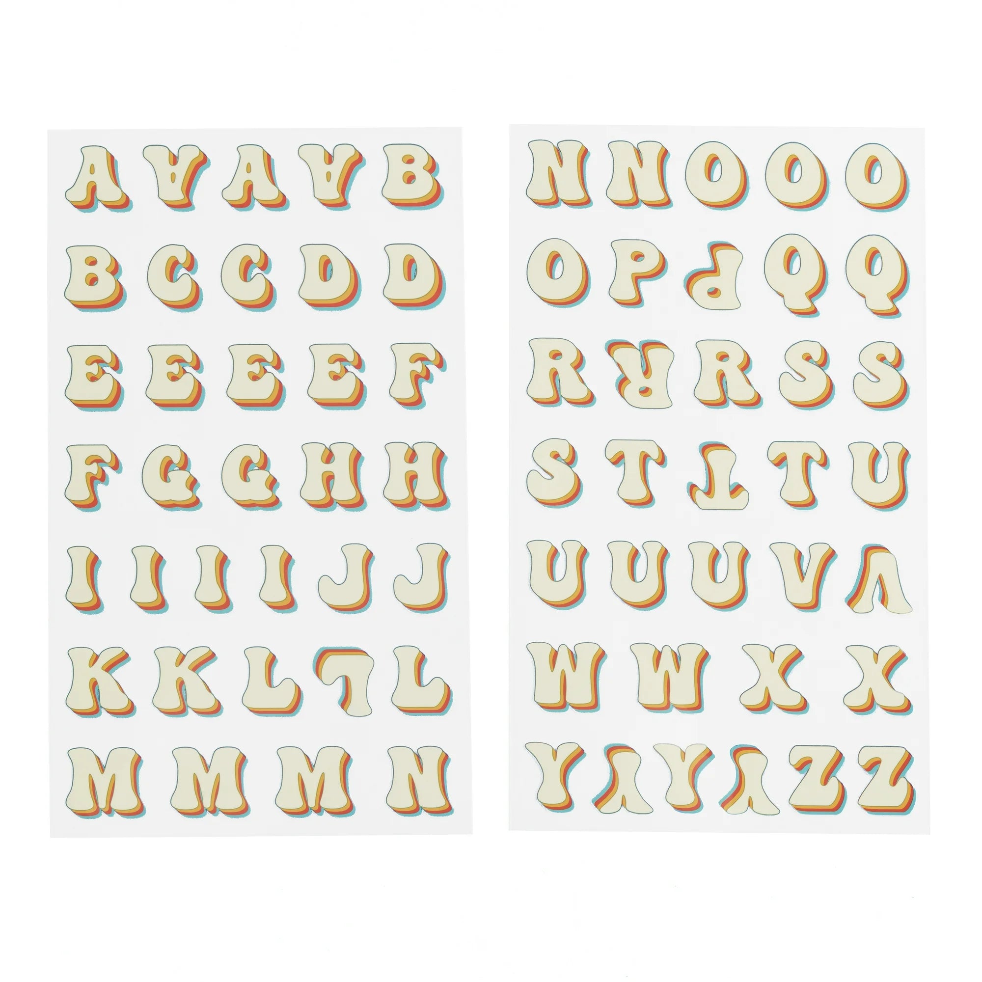 (3 pack) Hello Hobby Iron-on Alphabet Sewing Patches & Appliques, Groovy