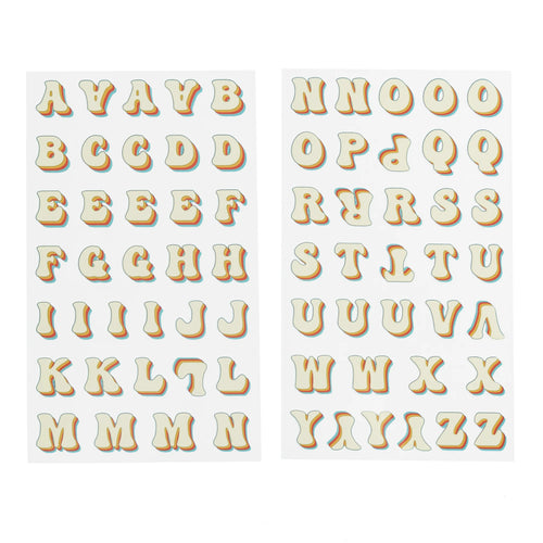 (3 pack) Hello Hobby Iron-on Alphabet Sewing Patches & Appliques, Groovy
