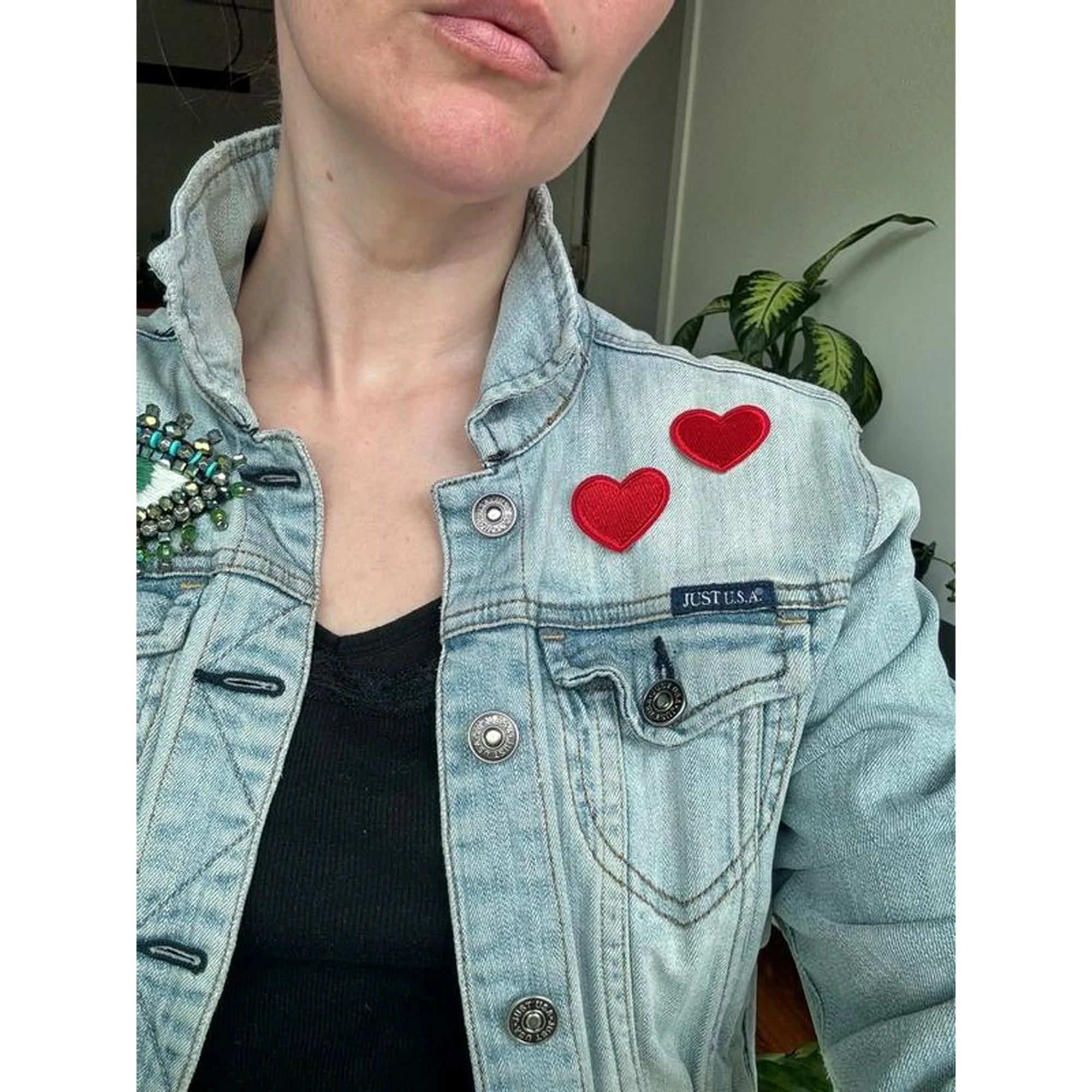 (3 pack) Gwen Studios Embroidered Red Heart Iron-on Patch Appliques, 1.45" x 1.4", 2CT
